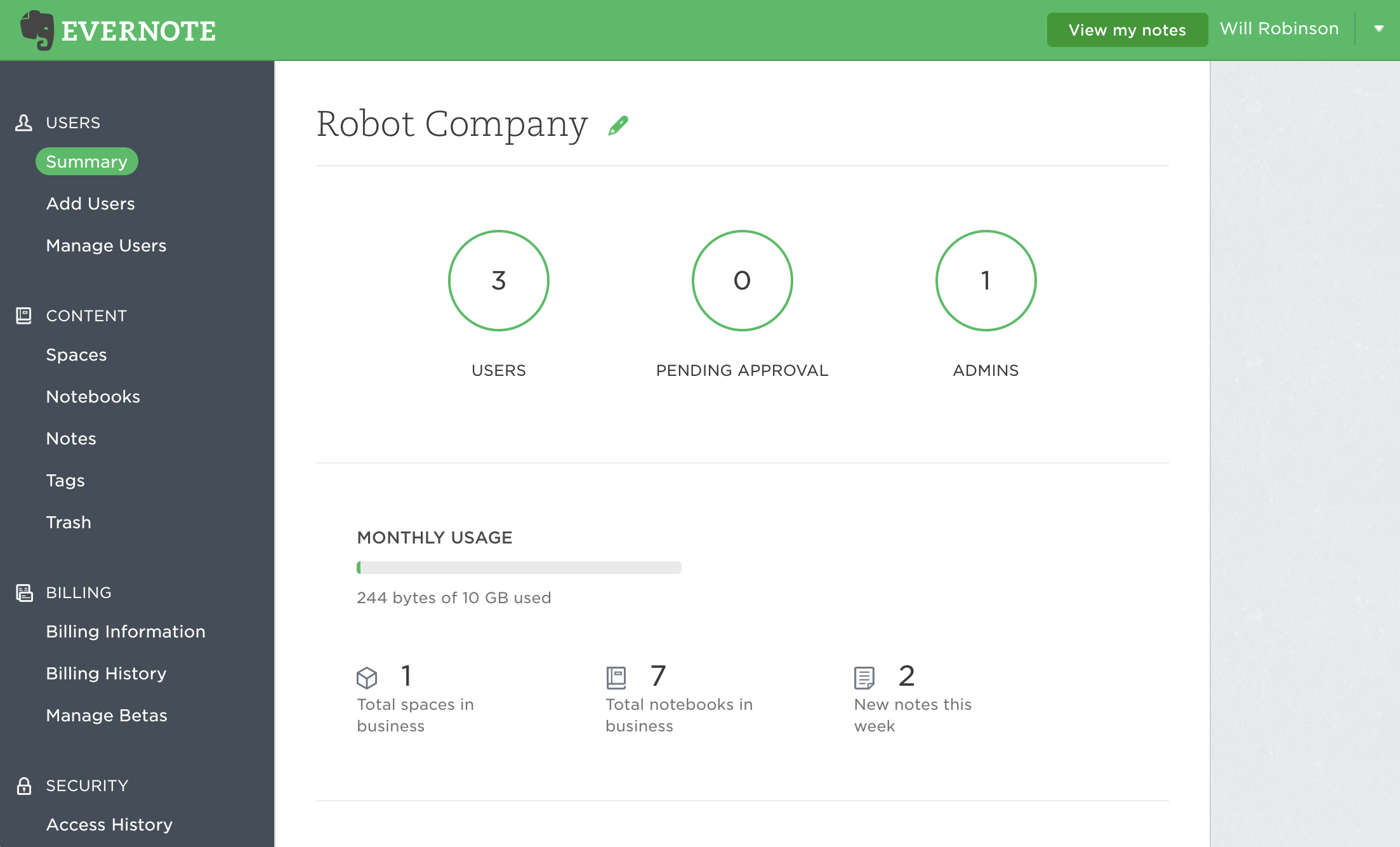 1 year evernote cost