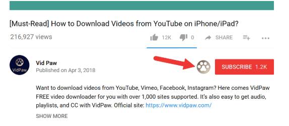 Click VidPaw Icon to Download Your Desired YouTube Video