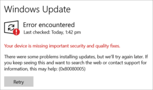 80080005 Windows Update Error