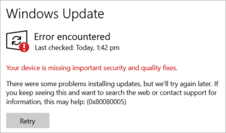 80080005 Windows Update Error