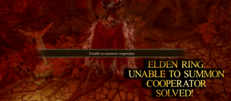 Unable to Summon Cooperator Elden Ring