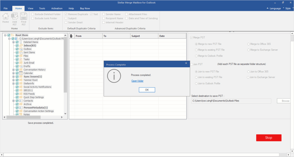 Click Merge to begin the process and monitor the real-time progress bar