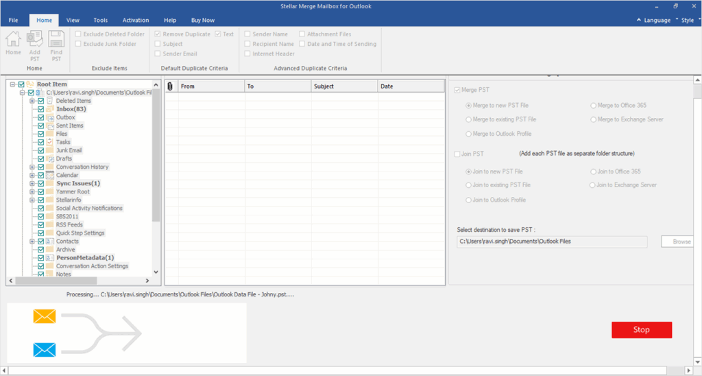 Enable Remove Duplicate filter from the top panel and specify your destination folder