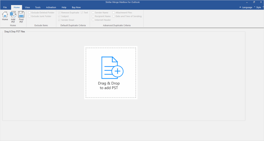 Launch the application and add your PST files