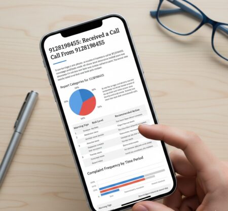 Received a Call From 9128198455 Call report for 9128198455 showing Georgia hospital affiliation, risk levels, and user response guidance